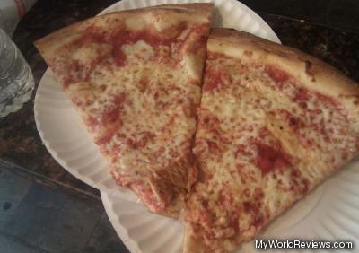 Two slices of pizza