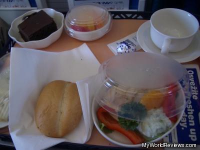 Business class hot meal