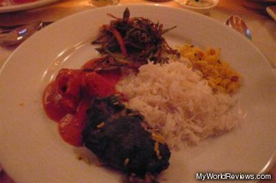 Kararee Bhindi, Tandoori Grilled Halibut, Butter Chicken