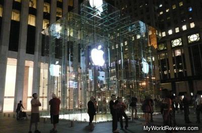 The Apple Store, at night