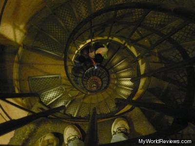 The spiral staircase in the Arc De Triomphe