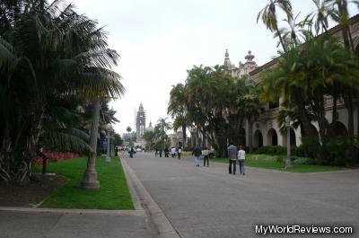 One of the streets inside the Balboa Park area