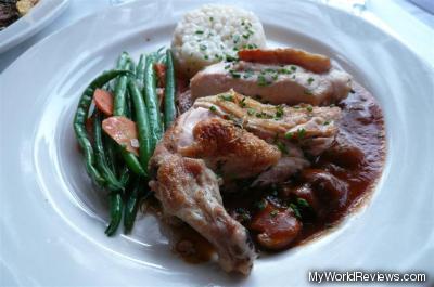 Filet de poulet sauce forestiere et risotto