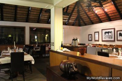The Evening Indoor Dining room at Camp Moremi