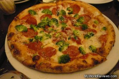 New York Style Pizza with Pepperoni and Broccoli