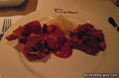 Chicken Tikka Masala, Chole, and Aloo Gobi