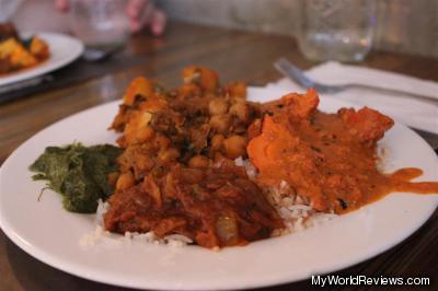 Plate of food from the lunch buffet