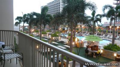 View from our Balcony of the Outdoor Pool and Patio