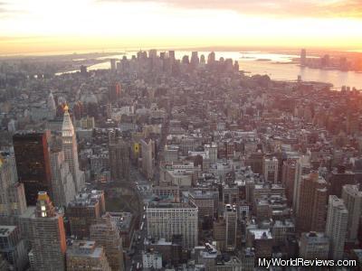 A daytime view from the Empire State Building Observatory