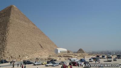 The Great Pyramid of Giza and the visitor parking lot