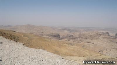 The view from the photo stop our bus made on the way to Petra