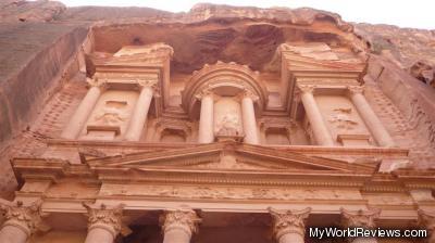 Looking up at The Treasury at Petra