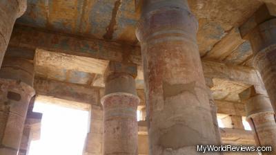 Part of a covered area at Karnak Temple - notice the colors that are still there!