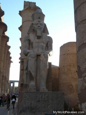Statue of Rameses II at the front of the temple