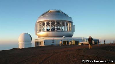 Two of the observatories on the summit