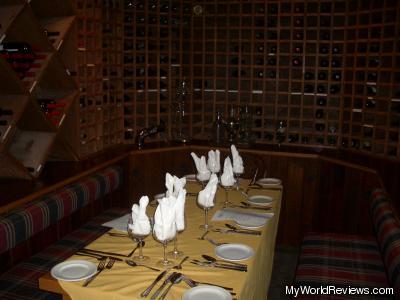 Dining in the wine room - the old well