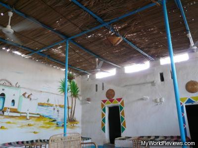 Inside a Nubian home - notice the electric fans