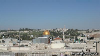 A rooftop view from inside the Old City of Jerusalem