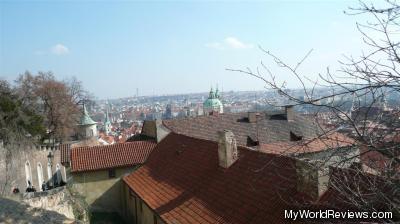 The view from just outside Prague Castle (at the top of the 208 stairs)