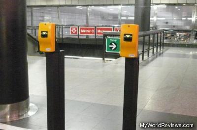 Subway ticket validating machines