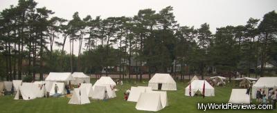 A small group of the tents