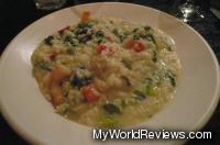 Risotto with Shrimp, roasted peppers, and spinach