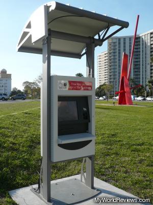 This machine printed out maps of the sculpture park, and optionally accepted donations