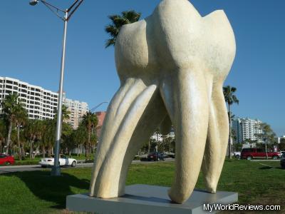 This sculpture has something to do with a tooth