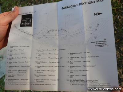 A map of the sculptures in the park