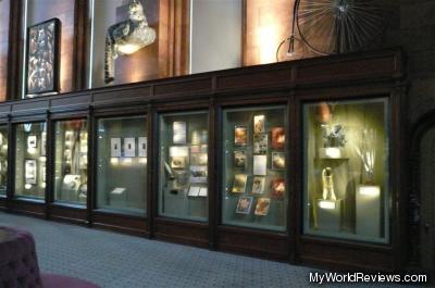 Some of the exhibits on display at the Smithsonian Castle