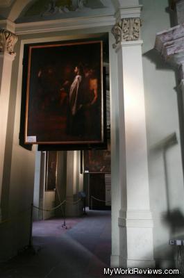 There were paintings in the upper gallery of the church
