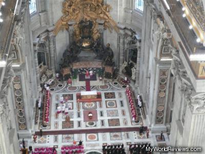The view into the basilica from the lower part of the dome