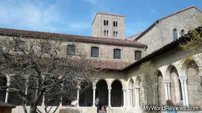 One of the outdoor cloisters with a garden