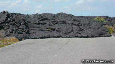 The End Of The Road - where lava flowed over the road