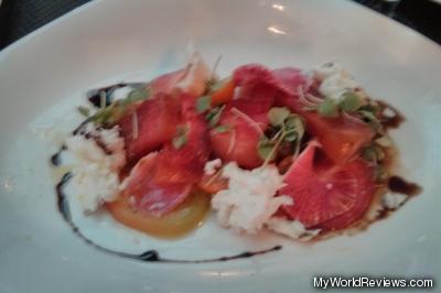 Heirloom Tomato and Charred Watermelon Salad