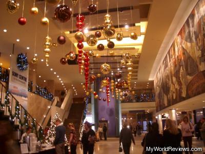 Inside the Lobby of the Sony Centre (Decorated for Christmas)