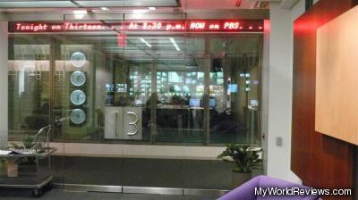 Entrance to the station with a view into the control room 