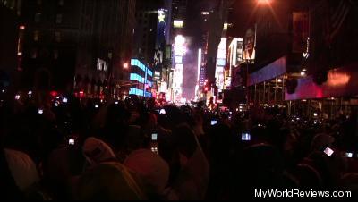 Lots of people using cameras to videotape the new year