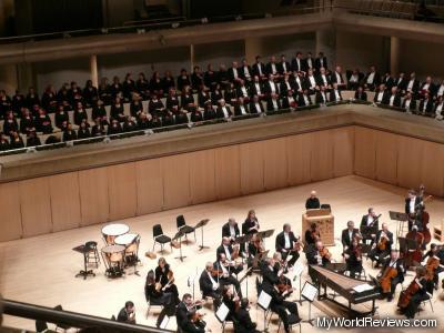 The Toronto Symphony Orchestra and the Toronto Mendelssohn Choir on stage at Roy Thomson hall