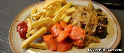 Sausage and chips