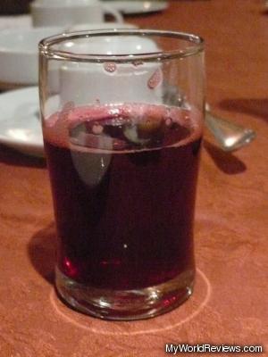 A small glass of habiscus tea