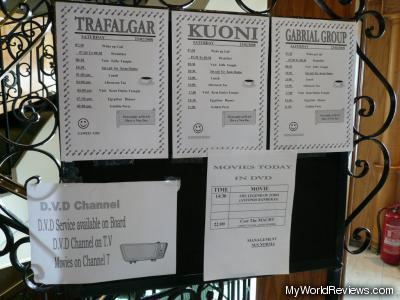 An example of the itinerary board on the boat