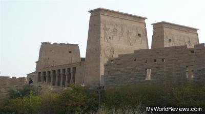 Philae temple from the small shuttle boat