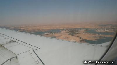 Abu Simbel from the air on our EgyptAir flight