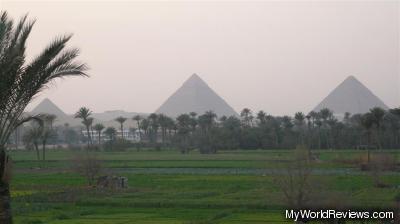 A view of the pyramids on our way to the sound and light show