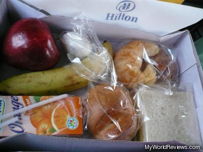 The breakfast box we received from the Hilton