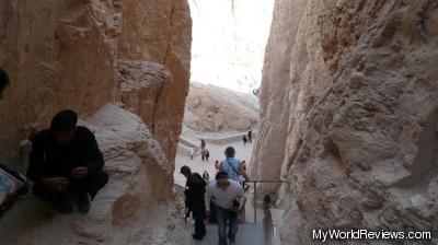 At the stairs at the tomb of Tuthmosis III
