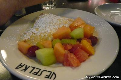 Blintzes with fresh fruit Salad