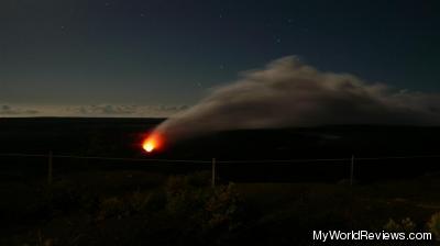 The sulfur dioxide vent at night