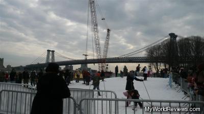 Visitors trying cross-country skiing